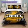 JCB Print 3Pcs Bedding Set Duvet Cover With Two Pillowcases Soft Bed Linen For Household Bedroom