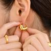 LAYERMOOD 24 Gold Bold Pebble Earring -silver925