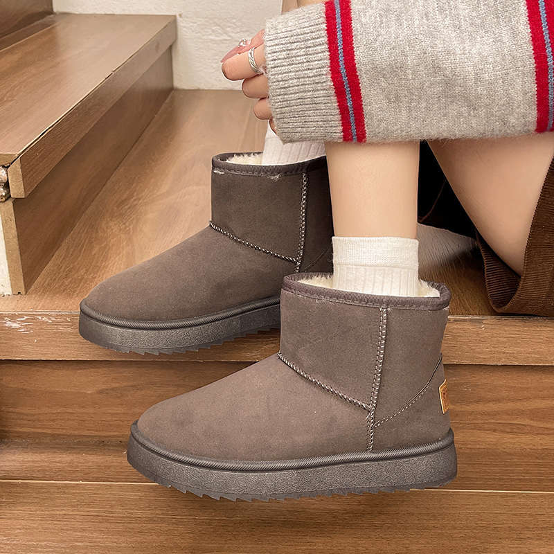 Fleece-lined Platform Booties Round Toe Ladies Shoes Hot on Offer Trend 2025 Women's Snow Boots High Quality Fashion Footwear