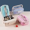 Wheat Straw Insulated Lunch Box Student Lunch Box Three Grid Japanese-style Microwave Oven Fresh-keeping Office Worker Lunch Box