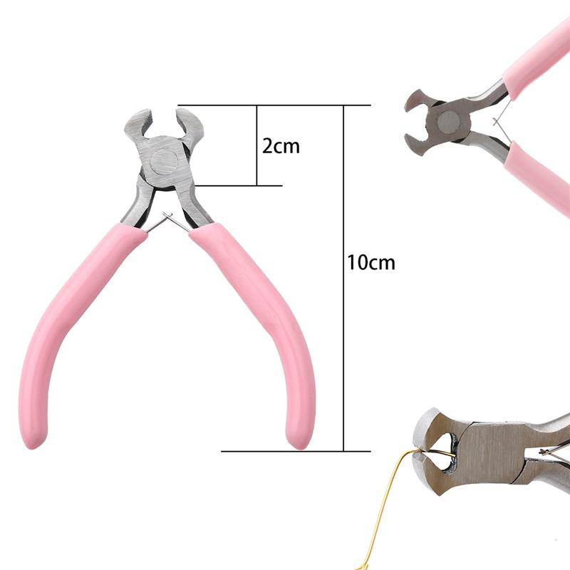 Cute Pink Handle Anti-slip Splicing and Fixing Jewelry Pliers Tools & Equipment Kit for DIY Jewelery Making Needlework