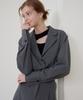 Bye Bye Seop [Set] Tailored Overjacket Shirt + Side-Tuck Long Skirt Charcoal