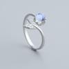 Koreaanse Stijl Zeemeermin Tranen Maansteen Zirconia Ring – Modieus Inleg Diamant Ontwerp voor Vrouwen