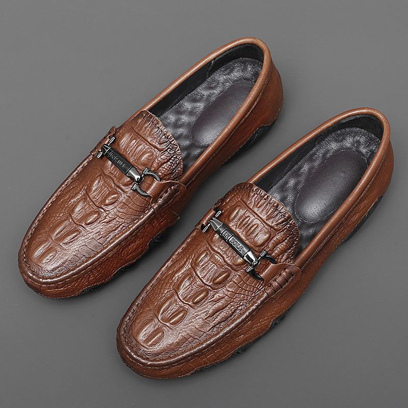 Handmade Men's Loafers Genuine Leather Slip On Driving Shoes For Men Casual Shoes Comfortable Walking Sneakers Mocassins Hombre