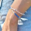 leeENoir [2SET] Aqua Blue Pearl Bracelet