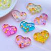 10Pcs New Cute Mini Resin Shining Heart Flat Back Cabochon Scrapbook Kawaii DIY Embellishments Accessories