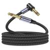Guitar Cable 10m Shielded Instrument 24K Gold Plated 6.35mm TS Nylon Braided Straight To Right Angle L-Shaped Plug OFC Conductor