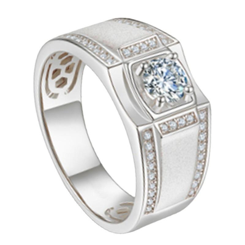 Domineering Male Ring Dazzling Diamond Two Carat Flash Sand Rings