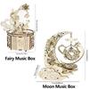 3D Wooden Puzzle Moon Star Model Music Box Building Kits Rotating Craft Decor Educational STEM Toy Gift for Adults Teens Kids