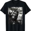 Lustiges Bigfoot & Alien Sasquatch Rock On Handzeichen UFO Selfie T-Shirt