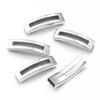 5pcs Stainless Steel Slider Curved Tube Beads Flat Leather Cord Spacer Tubes Bead For DIY Jewelry Making Bracelet Accessories