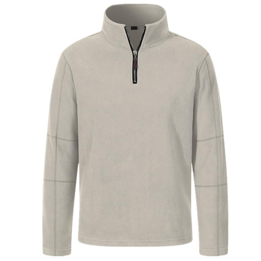Men's European-Size Versatile Fleece Hoodie - Stand Collar, Half Zip, Long Sleeve, Autumn/Winter
