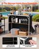 VEVOR Folding Portable Bar Table, 1100 x 385 x 885 mm, with Carry Bag, Storage Shelf, and Detachable Skirt, Quick and Easy Setup