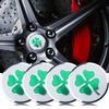 4 pièces Autocollants de Moyeu de Roue de Voiture 56 mm avec Emblème Trèfle à Quatre Feuilles pour Toutes les Voitures