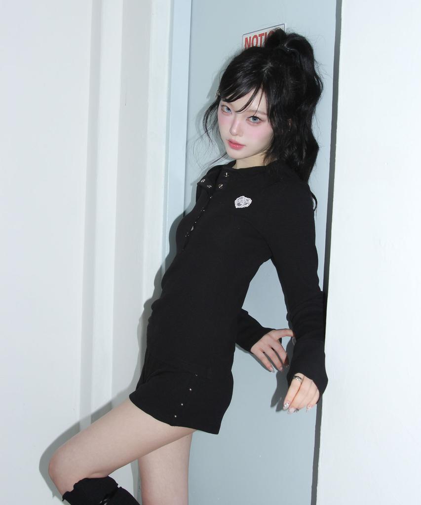Chelikwili Soft Waffle Mini Shorts - Black
