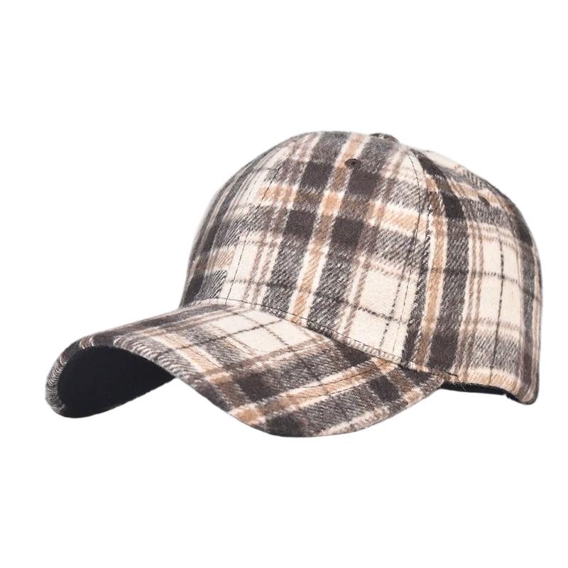 Herfst Winter Hoed Mannen Lente Zomer Buiten Zonbescherming Vizier Klassieke Geruite Baseballpet Harde Top Damesmuts Warme Piekmuts