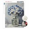 Frameless Pearl Painting Kit Blue Hydrangea Pattern DIY 3D Bead Art Canvas Relaxing Handmade Craft for Adults Home Decor