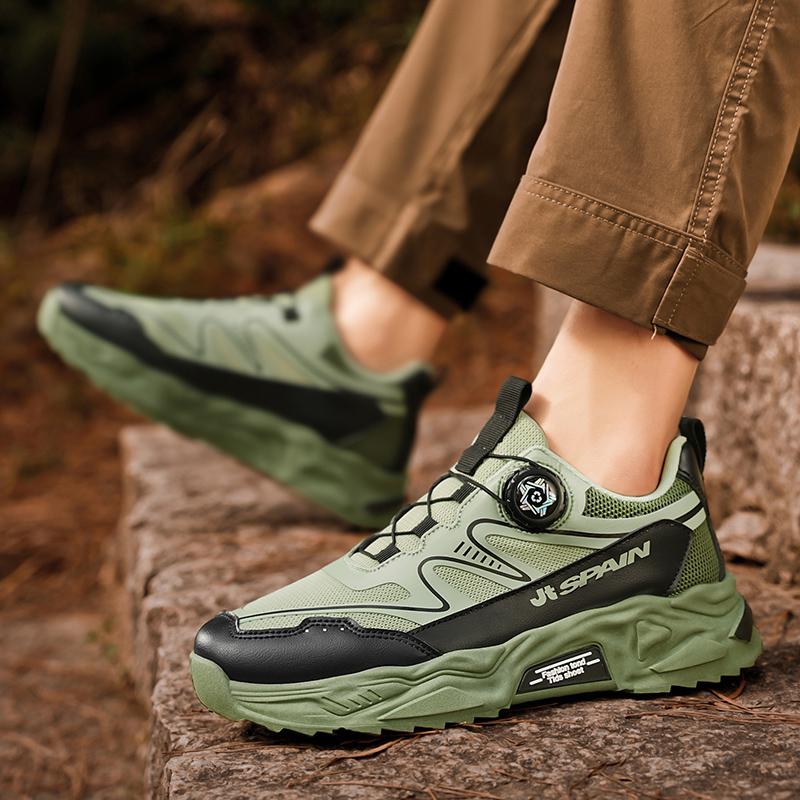 Men's rotating shoelaces sports shoes Four season new breathable soft sole comfort outdoor running shoes fashion casual sneakers
