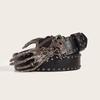 Gothic Punk Leather Y2k Belt For Women Men Metal Buckle Waist Strap Designer Luxury Female Jeans Trouser Decorative Waistband