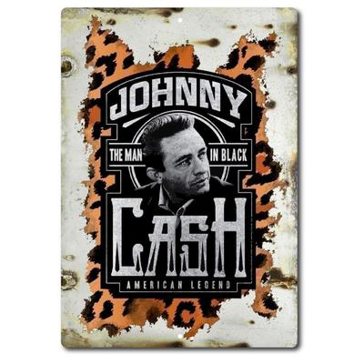 Johnny Cash The Man In Black Concert Tin Poster Sign Man Cave Vintage Look