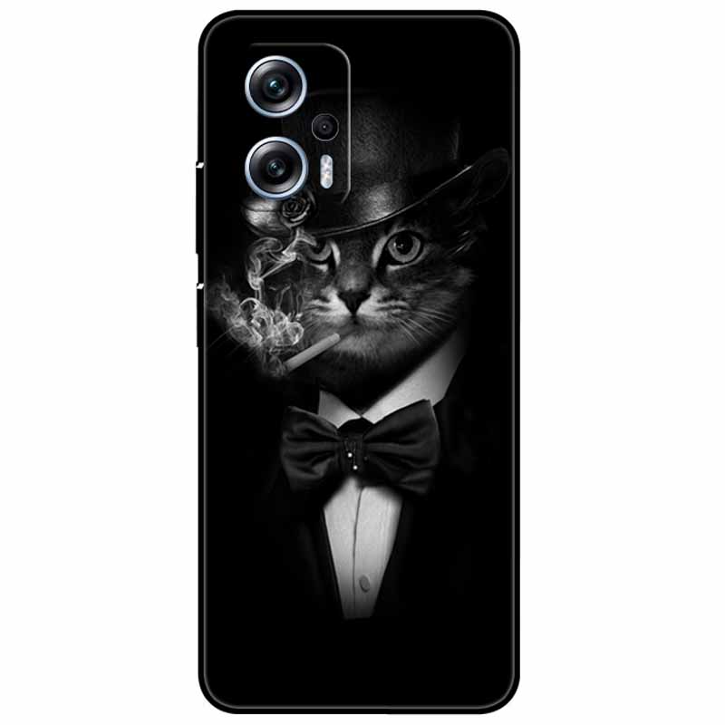 For Xiaomi Poco X4 GT Case 6.6'' Cat Wolf TPU Silicone Soft Coque Fundas for Poco X4 GT 5G Cover Black Edge Lovely PocoX4 X 4 GT