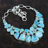 Pierre Larimar Fait Main Argent Sterling 925 Bijou Collier 18" AMN-648G