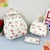 Oxford Stoff Erdbeer-Rucksack Große Kapazität Verstellbar Schultasche Preppy Stil mit Brotdose & Federmäppchen Reise Rucksack