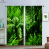 Autumn Foggy Forest Scenery 3d Printed Curtains Polyester Fiber Rod Pocket Bedroom Living Room Kitchen Curtains 2 Pieces