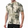 Men's Short Sleeve Cycling Jersey Breathable Quick Dry Lightweight Fabric Zipper Front Round Neck Sportswear for Outdoor Riding