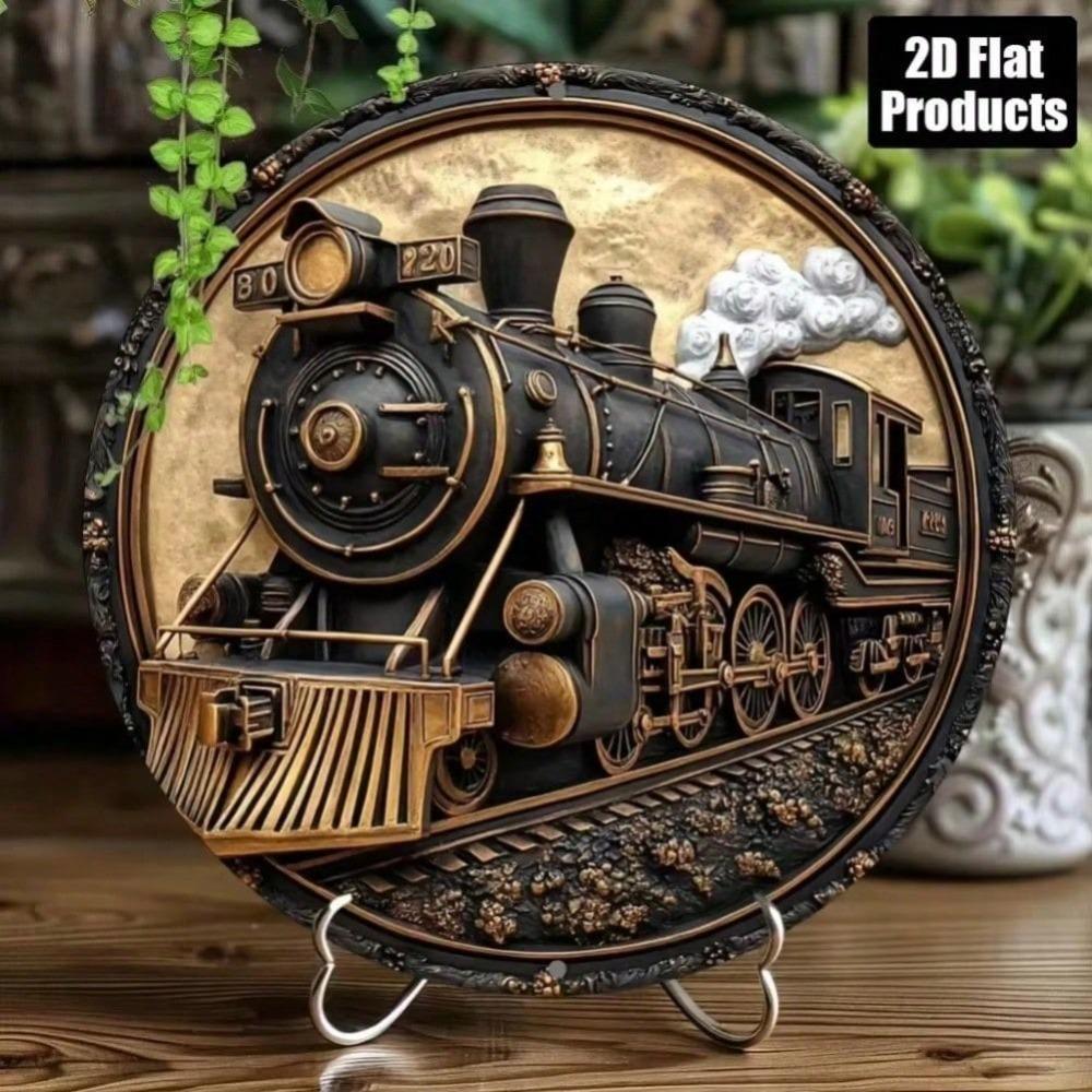 Vintage Stoomtrein Locomotief Blikken Bord Metalen Poster Muurkunst Huis Kantoor Decor