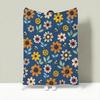 VintageDarkBlueFloralDitsy Throw Lightweight G Flannel Blanket Soft Skinfriendly for Summer Cooling