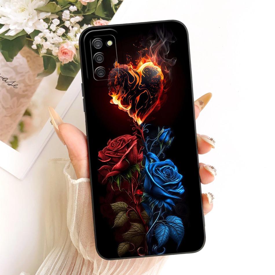 For Samsung Galaxy A03s Cute Cat Flower Cartoon Phone Case For Samsung A03S SM-A037G Shockproof Soft Silicone Covers Bumpers