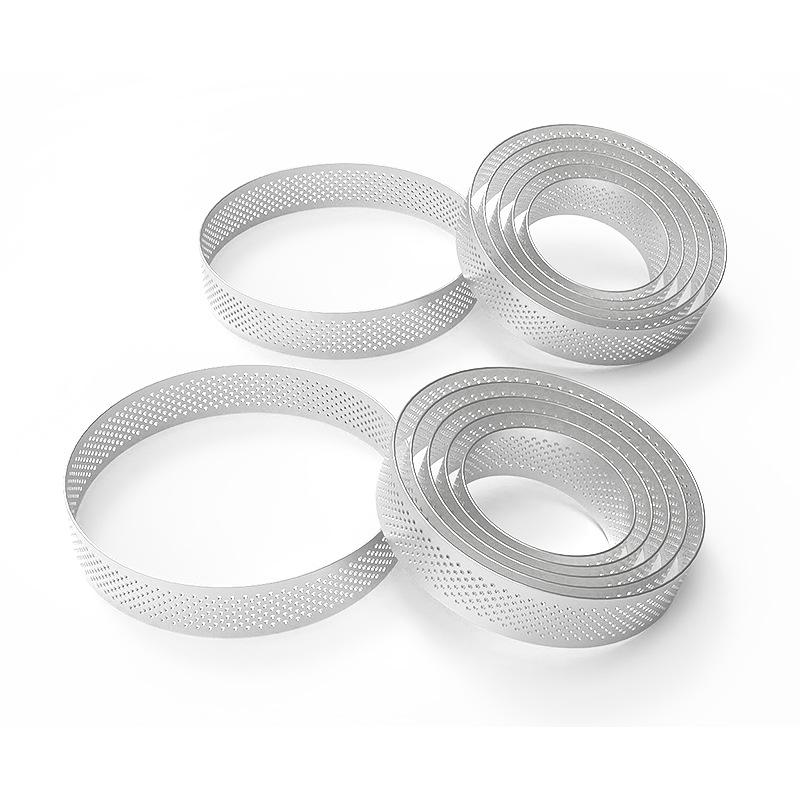 430 Stainless Steel Punching Tower Ring, Dumpling Impression, Round Rice Cake Cake Mold, French Corn Multi-size Mousse Ring