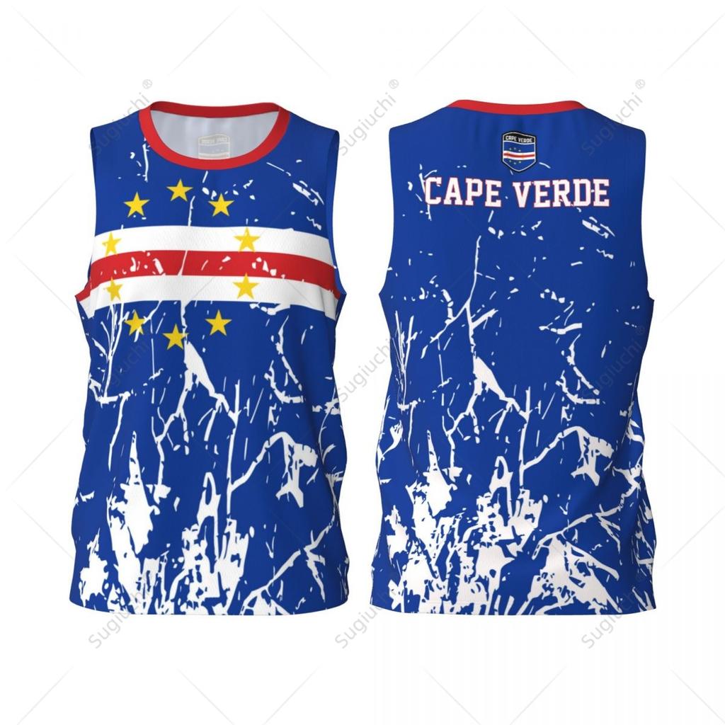 Men Basketball Sports Cape Verde Flag Running Fitness Multifunction Jersey Sleeveless Shirt Custom Name Nunber Exclusive