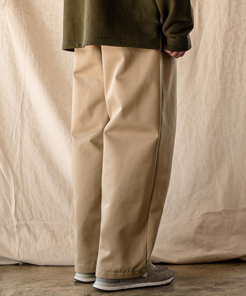 JEMUT Deck One-Pleat Cp Wide Pants Beige Solp2602