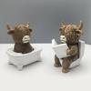 Highland Cow Statue Mini Figurine Realistic Looking Funny Highland Cattle Statue Animal Sculpture Ornament