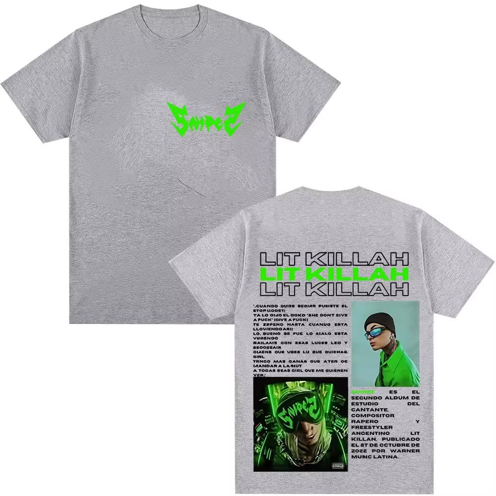 2026 Rapper Lit Killah Tour New Album Graphic Tshirt Men Clothing Hip Hop Gothic Short Sleeve TShirt Rock Oversized Cotton Tees