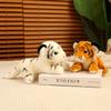 Niedliche Simulation liegende kleine Tigerpuppe Plüschtier weißer Tiger sibirischer Tigerpuppe Kinderpuppe Puppe