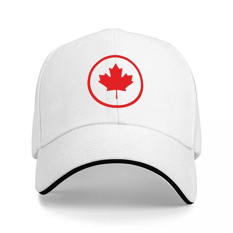 Canada Maple Leaf Logo Black Baseball Cap with Red Circle Design Classic Adjustable Hat for Men and Women Outdoor Wear
