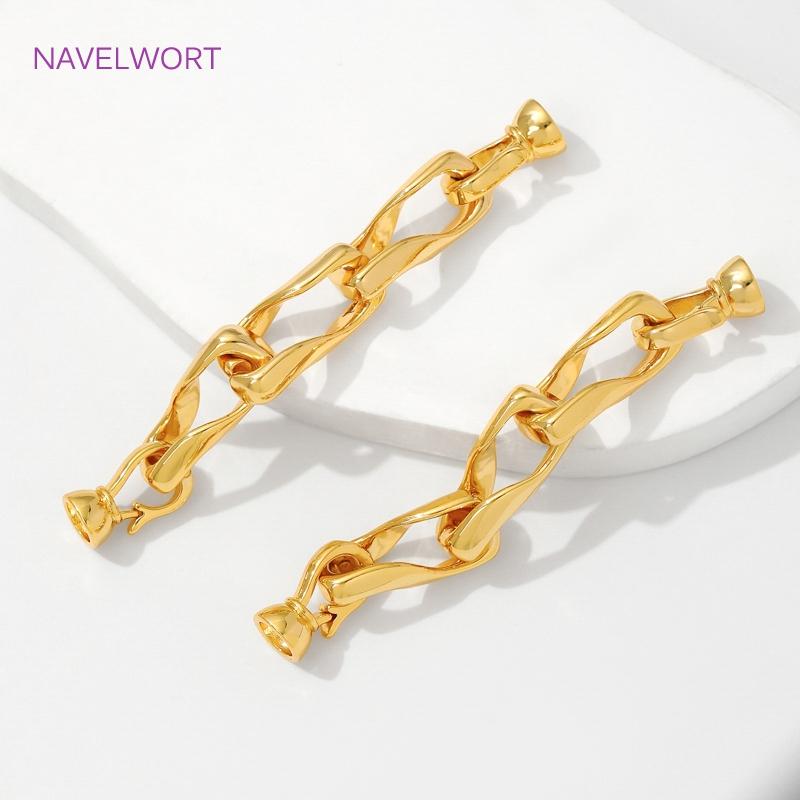 18K Gold Plated Brass Connectors Clasps,Fasteners For Bracelet Accessories,Clasp For Jewelry,DIY Necklace Making Supplies
