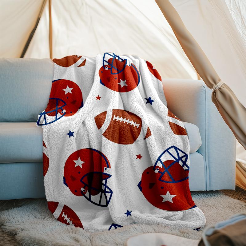 Decke mit Aufdruck zum Thema American Football - Perfekt für Sofa, Bett, Reisen & den Außenbereich | Maschinenwaschbar, Gemütlich & Langlebig.