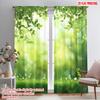 2pcs,2D Plane Printing Curtain Popular Leafy Meadow Bliss Versatile 100% Polyester (without Rod) Decorations Inside Ldeal for