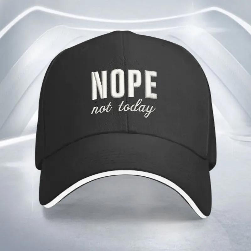 Nope Not Today Funny Slogan Baseball Cap Adjustable Polyester Casual Outdoor Unisex Adult Hat