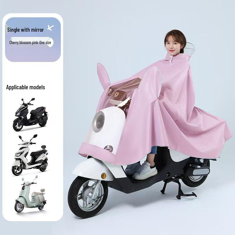 Adult Full-Body Electric Scooter Poncho: Thickened, Lengthened, Storm-Resistant, Single-Person Raincoat