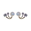 Yousheng 1 Pair Huggie Earrings Faux Pearl Rhinestone French Style Retro Hollow Anti-allergy Electroplated Lightweight Stainless Ear Decoration