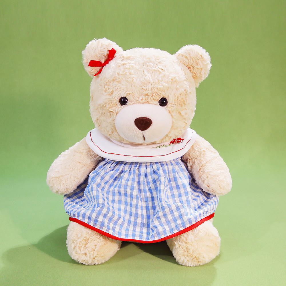 Plush Teddy Bear Stuffed Animal With Overalls For Kids Gift And Bedroom Decor