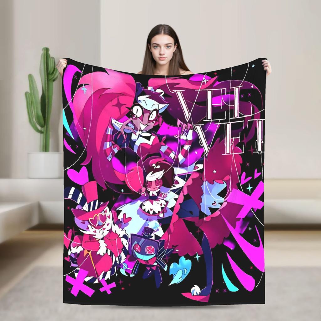 VOX H-Hazbin Hotel Alastor Game Blanket  Warm Soft Graphic Plush Throw Blanket For Couch Chair Bedspread Bed Cover