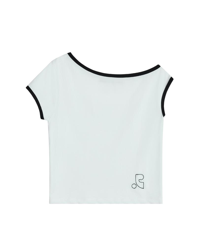 REST&RECREATION One Shoulder T-Shirt - White