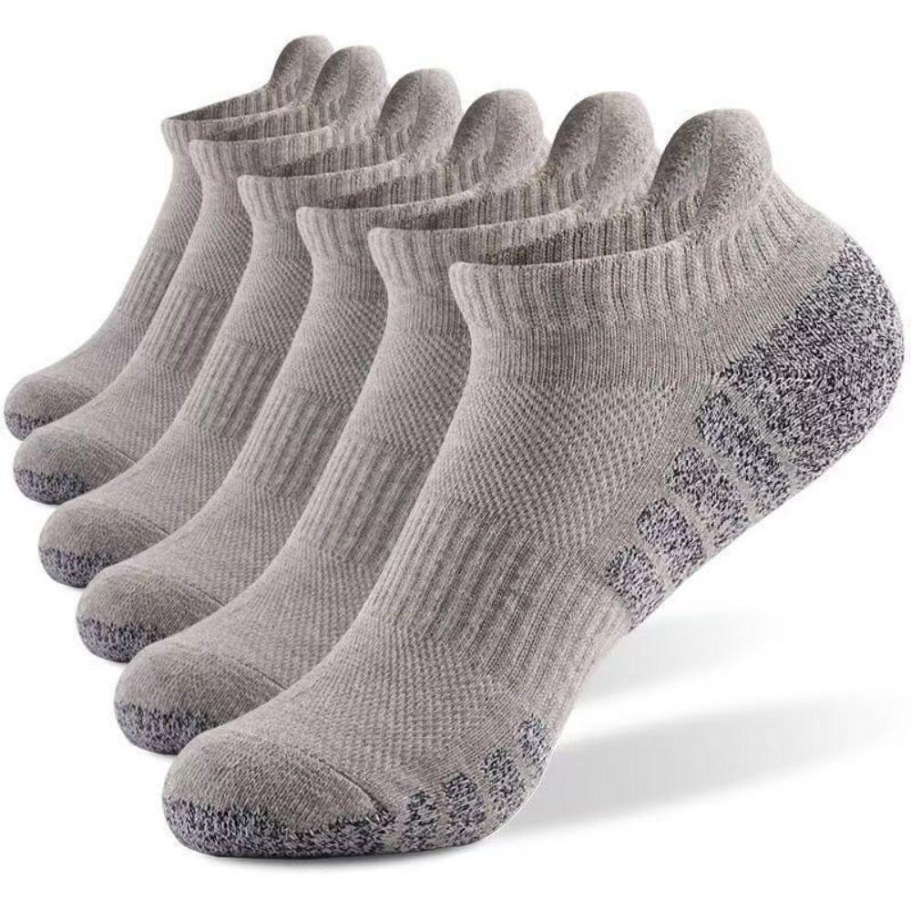 6pcs Towel Bottom Running Sock White Dark Gray Athletic Sock New Sports Sock  Running