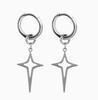 Cross-border Stainless Steel Coil Earrings, Steel Color, Requires Ear Piercing (2 Pieces)